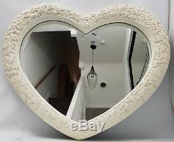 Love Heart Shape Antique French Style Large Cream Wall Mirror Shabby Chic