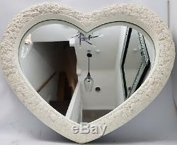 Love Heart Shape Antique French Style Large Cream Wall Mirror Shabby Chic
