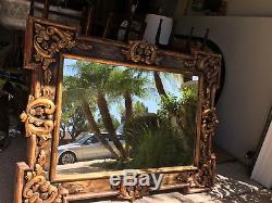 Lovely Large Ornate Wooden Rectangle Wall Mirror