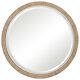 Luxe Large Braided Rope Frame Round Wall Mirror 40 in Natural Banana Leaf White