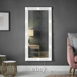 Luxury Large Hollywood Mirror Wall Mounted with LED Lights Makeup Bedroom White