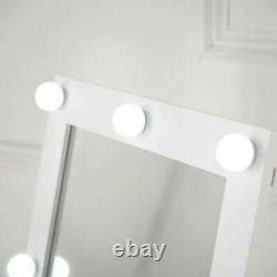 Luxury Large Hollywood Mirror Wall Mounted with LED Lights Makeup Bedroom White