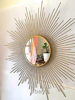 Metal Accent Sunburst Wall Mirror Large Wall Mounted