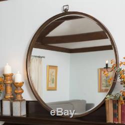 Metal Round Accent Wall Mirror Large Antique Home Bathroom Decorative Vintage