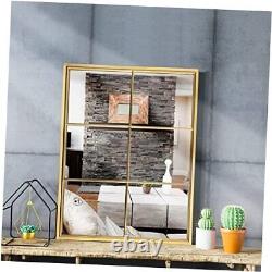 Metal Wall Mirror Large Window Decorative Mirrors Square One Size Gold