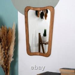 Mid Century Mirror Wood Frame Mirror Large Wood Home Wall Decorative Rustic Wood