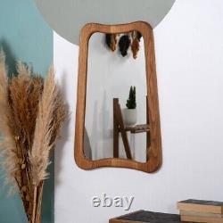 Mid Century Mirror Wood Frame Mirror Large Wood Home Wall Decorative Rustic Wood