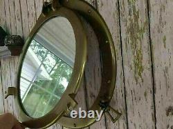 Mirror Antique Brass Finish-Large 20Porthole Nautical Cabin Wall Decor Handmade
