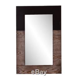 Modern Accent Wall Mirror Rustic Wood Decor Large Bathroom Home Rectangle Framed