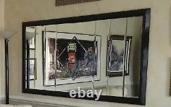 Modern Elegant Contemporary Large Black Framed Wall Mirror -Approx 76 L x 43 W
