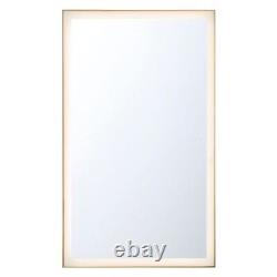 Modern Rectangular LED Wall Mirror Large with Touch Sensor Dimmer and Metal