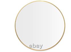 Modern Round 36 In. X 36 In. Mirror Aluminum Alloy Frame Large Wall Mounted