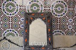 Moroccan Mirror large wall mirror Bone inlay Mirror Bone decor framed mirror