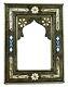 Moroccan Wall Mirror Large Authentic Home Decor Handmade Silver Brass White Blue