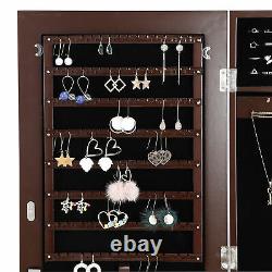 Mounted Door/Wall Jewelry Cabinet Armoire Large Jewelry Box Organizer with Mirror