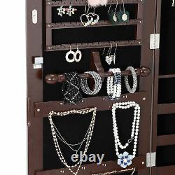 Mounted Door/Wall Jewelry Cabinet Armoire Large Jewelry Box Organizer with Mirror