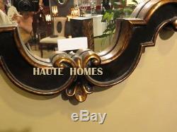 NEW DESIGNER FRENCH LARGE 39 ORNATE GOLD BLACK SCROLL Wall VANITY Mental Mirror