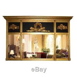 NEW HORCHOW FRENCH Large 65 ORNATE ROYAL BLACK / GOLD GILDED WALL BUFFET Mirror