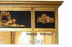 NEW HORCHOW FRENCH Large 65 ORNATE ROYAL BLACK / GOLD GILDED WALL BUFFET Mirror