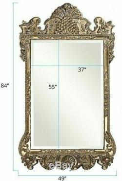 NEW-HORCHOW-GRAND-LARGE-84x49-ORNATE-SCROLL-SILVER-LEAF-BAROQUE-WALL-FLOOR-Mirro