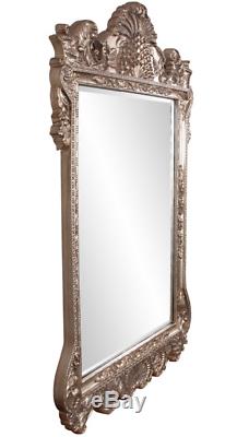 NEW-HORCHOW-GRAND-LARGE-84x49-ORNATE-SCROLL-SILVER-LEAF-BAROQUE-WALL-FLOOR-Mirro