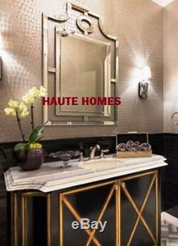 NEW Horchow LARGE 48 Pagoda Frame less Bevel Wall Vanity ASIAN Mirror