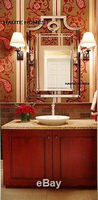 NEW Horchow LARGE 48 Pagoda Frame less Bevel Wall Vanity ASIAN Mirror