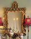 NEW Horchow LARGE 48 VICTORIAN FLORAL Scroll ORNATE Wall VANITY Mirror Gold