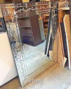 NEW Horchow LARGE French VENETIAN Mirror Wall Vanity Buffet Engraved