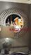 NEW LARGE 40 ROUND METAL PIERCE SILVER BEVELED CHIC WALL VANITY MANTEL Mirror