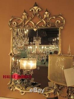 NEW LARGE 48 METAL GOLD SILVER BAROQUE ORNATE SCROLL VANITY WALL BEVEL Mirror