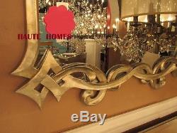 NEW LARGE 48 METAL GOLD SILVER BAROQUE ORNATE SCROLL VANITY WALL BEVEL Mirror