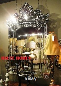 NEW LARGE 58 VENETIAN ETCHED ENGRAVE RECTANGLE Wall ORNATE MANTEL Mirror