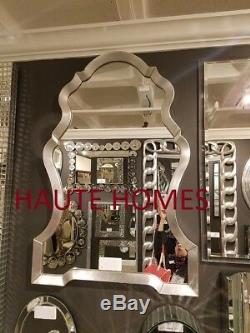 NEW STUNNING LARGE 44 KEY HOLE ARCH SILVER ART DECOR Wall Vanity Mirror