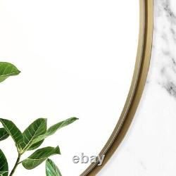 NEW West Elm XL Large Gold Framed Oval Vanity Wall Hanging Mirror 22 x 30