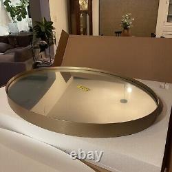 NEW West Elm XL Large Gold Framed Oval Vanity Wall Hanging Mirror 22 x 30