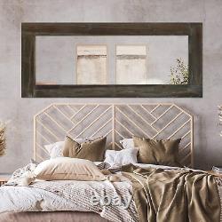NeuType 58x24 Rustic Full Length Mirror Vintage Wood Framed Large Bedroom Wall