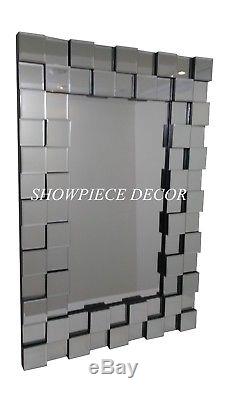 New Large 47.5 Modern Venetian Wall Vanity Mirror Cubic Frame
