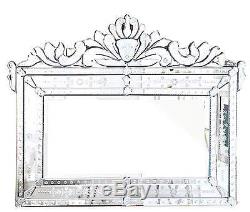 New Stunning Large Ornate Bevel Etch Venetian Engrave Buffet Wall Mirror