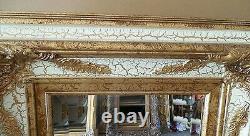 Ornate Solid Wood 21x24 Rectangle Beveled Framed Wall Mirror