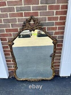 Ornate Vintage Hand Carved Gothic Large Heavy Wooden Wall Mirror