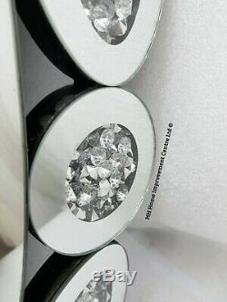 Oval Diamond Crush Crystal Sparkly Decorative Wall Mirror Large 60x100cm