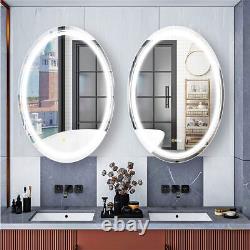 Oval LED Bathroom Mirror Antifog Wall Vanity Illuminated Mirror Dimmable Touch