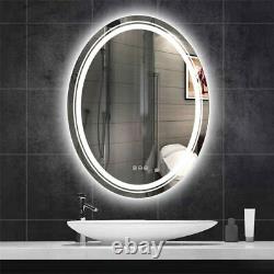 Oval LED Bathroom Mirror Antifog Wall Vanity Illuminated Mirror Dimmable Touch