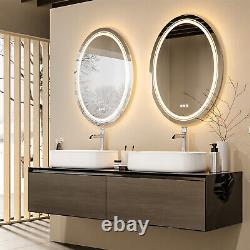 Oval LED Bathroom Mirror Antifog Wall Vanity Illuminated Mirror Dimmable Touch