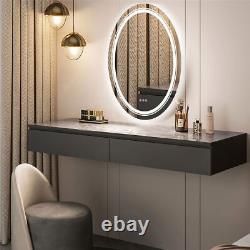 Oval LED Bathroom Mirror Antifog Wall Vanity Illuminated Mirror Dimmable Touch