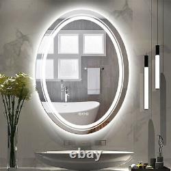 Oval LED Bathroom Mirror Antifog Wall Vanity Illuminated Mirror Dimmable Touch