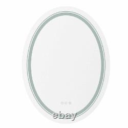 Oval LED Bathroom Mirror Antifog Wall Vanity Illuminated Mirror Dimmable Touch