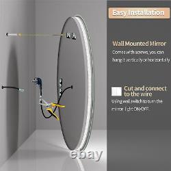 Oval LED Bathroom Mirror Antifog Wall Vanity Illuminated Mirror Dimmable Touch