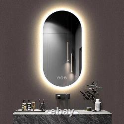 Oval LED Illuminated Bathroom Mirror Hd Vanity Mirror Memory Stepless Dimmable